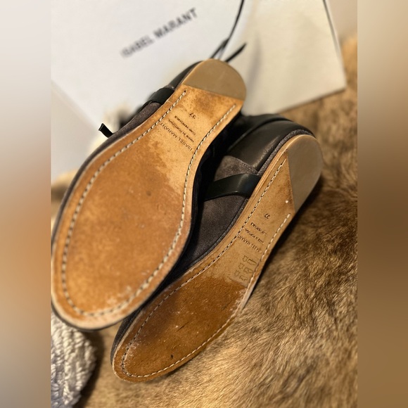 Isabel Marant NIA Gray Leather and Rabbit Fur Flat Boots - Picture 11 of 14